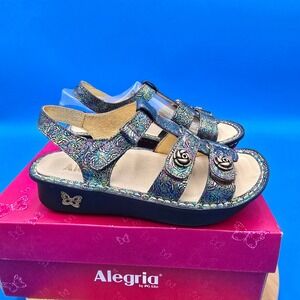 Alegria by PG Lite Women's Abalone Rose Sandals  Adjustable Strap Size 36/ 6-6.5